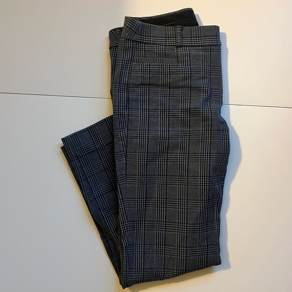 Banana Republic - Sloan Ankle Pants - Plaid Grey Blue - Women’s 4